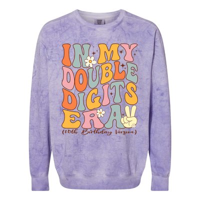 In My Double Digits Era 10th Birthday Colorblast Crewneck Sweatshirt