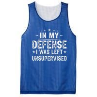 In My Defense I Was Left Unsupervised  Funny Retro Vintage  Mesh Reversible Basketball Jersey Tank