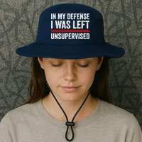 In My Defense I Was Left Unsupervised Funny Joke Legacy Cool Fit Booney Bucket Hat
