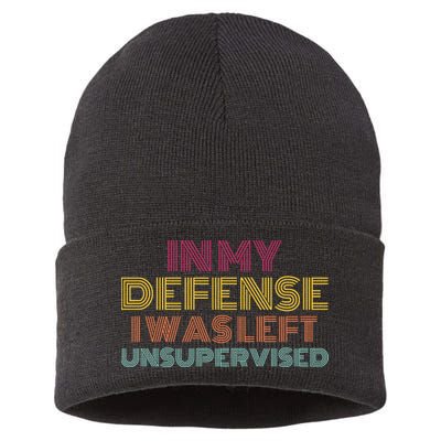 In My Defense I Was Left Unsupervised Sustainable Knit Beanie