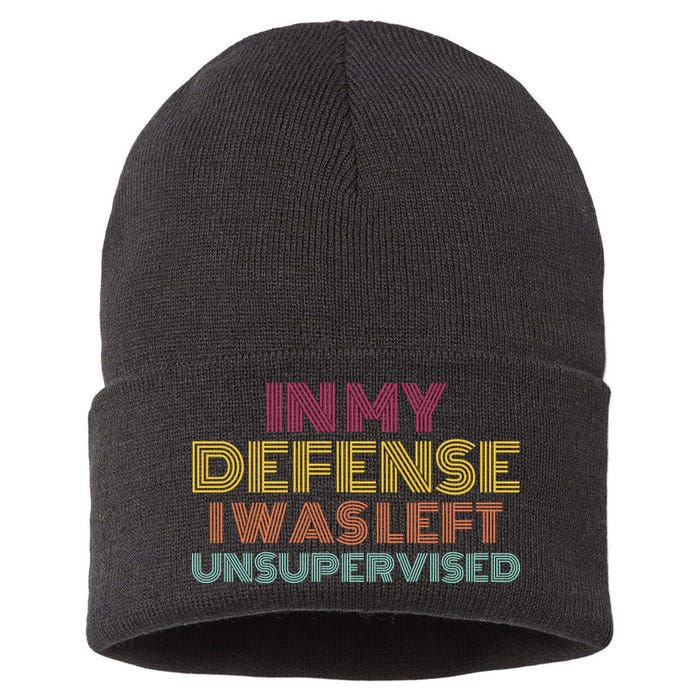In My Defense I Was Left Unsupervised Sustainable Knit Beanie
