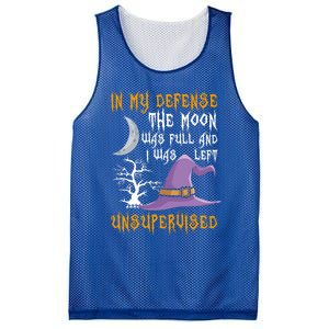 In My Defense The Moon Was Full Witch Gift Mesh Reversible Basketball Jersey Tank