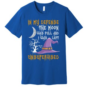 In My Defense The Moon Was Full Witch Gift Premium T-Shirt