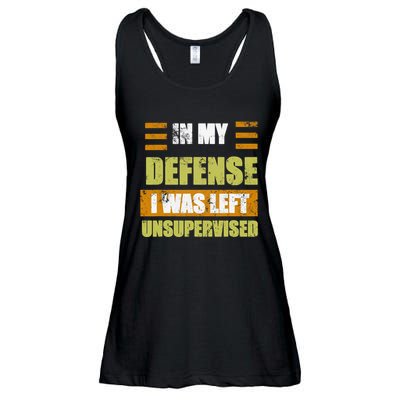 In My Defense I Was Left Unsupervised Funny Saying Ladies Essential Flowy Tank