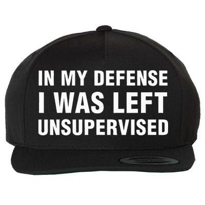 In My Defense I Was Left Unsupervised Gifts Wool Snapback Cap