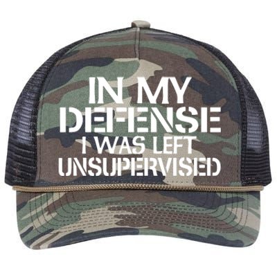 In My Defense I Was Left Unsupervised Costune For Fun Time Retro Rope Trucker Hat Cap