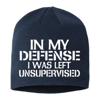 In My Defense I Was Left Unsupervised Costune For Fun Time Sustainable Beanie