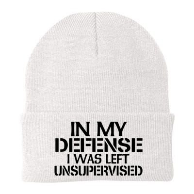 In My Defense I Was Left Unsupervised Costune For Fun Time Knit Cap Winter Beanie