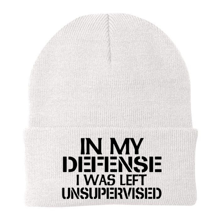 In My Defense I Was Left Unsupervised Costune For Fun Time Knit Cap Winter Beanie