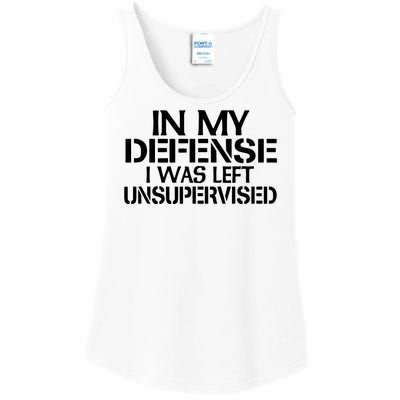 In My Defense I Was Left Unsupervised Costune For Fun Time Ladies Essential Tank