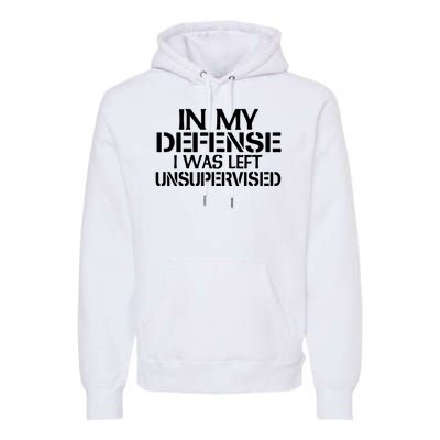 In My Defense I Was Left Unsupervised Costune For Fun Time Premium Hoodie