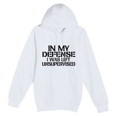 In My Defense I Was Left Unsupervised Costune For Fun Time Premium Pullover Hoodie