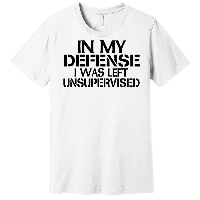 In My Defense I Was Left Unsupervised Costune For Fun Time Premium T-Shirt