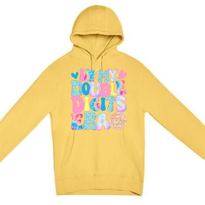 In My Double Digits Era Retro 10 Year Old 10th Birthday Girl Premium Pullover Hoodie