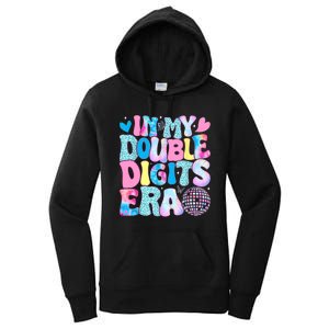 In My Double Digits Era Retro 10 Year Old 10th Birthday Girl Women's Pullover Hoodie