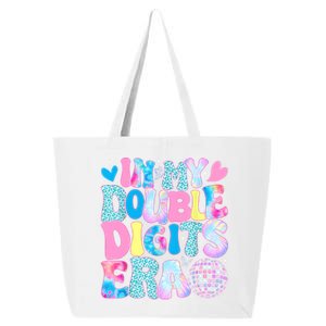 In My Double Digits Era Retro 10 Year Old 10th Birthday Girl 25L Jumbo Tote