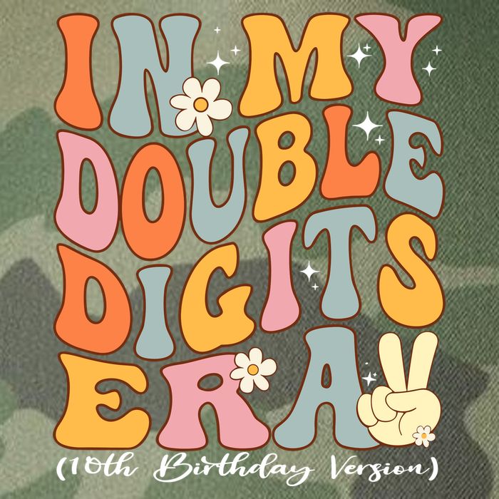 In My Double Digits Era 10th Birthday Groovy Retro Girl Boy Legacy Tie Dye Trucker Hat