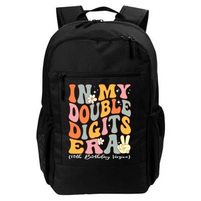 In My Double Digits Era 10th Birthday Groovy Retro Girl Boy Backpack