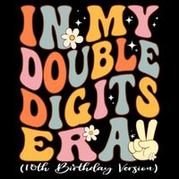 In My Double Digits Era 10th Birthday Groovy Retro Girl Boy Bag
