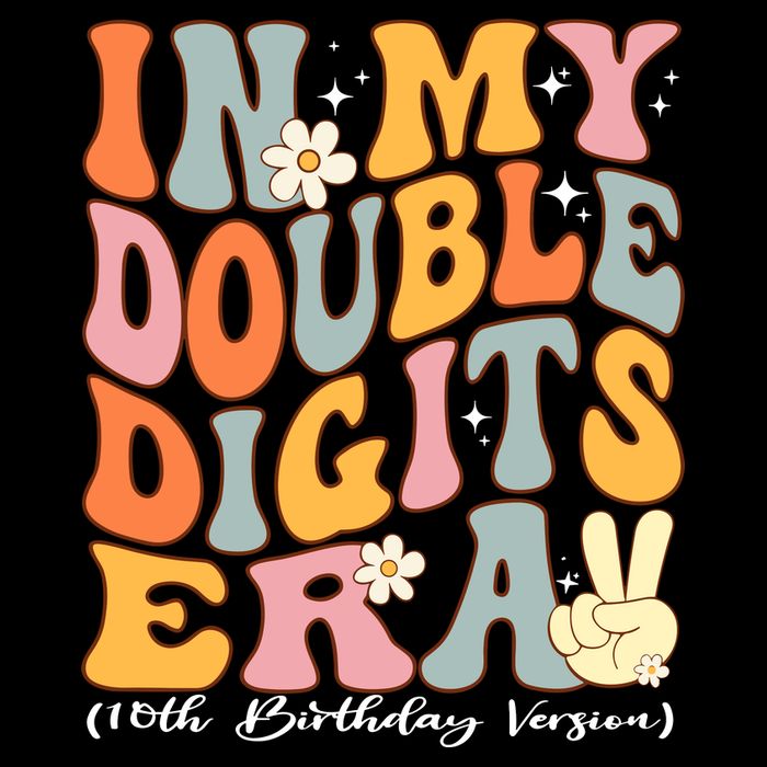 In My Double Digits Era 10th Birthday Groovy Retro Girl Boy Bag