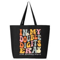 In My Double Digits Era 10th Birthday Groovy Retro Girl Boy 25L Jumbo Tote