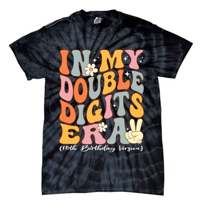 In My Double Digits Era 10th Birthday Groovy Retro Girl Boy Tie-Dye T-Shirt