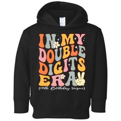 In My Double Digits Era 10th Birthday Groovy Retro Girl Boy Toddler Hoodie