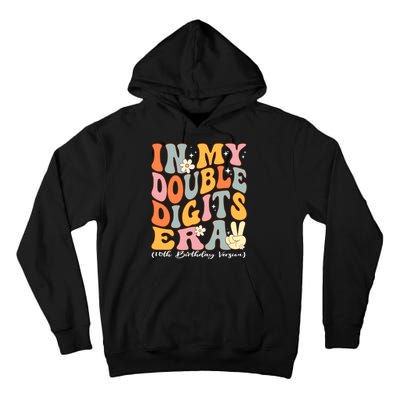 In My Double Digits Era 10th Birthday Groovy Retro Girl Boy Tall Hoodie