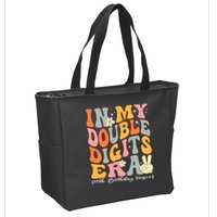 In My Double Digits Era 10th Birthday Groovy Retro Girl Boy Zip Tote Bag