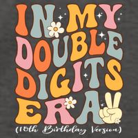 In My Double Digits Era 10th Birthday Groovy Retro Girl Boy Vector Backpack