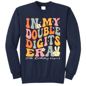 In My Double Digits Era 10th Birthday Groovy Retro Girl Boy Tall Sweatshirt