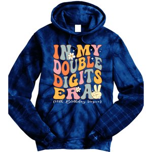 In My Double Digits Era 10th Birthday Groovy Retro Girl Boy Tie Dye Hoodie