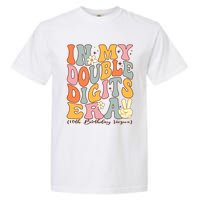 In My Double Digits Era 10th Birthday Groovy Retro Girl Boy Garment-Dyed Heavyweight T-Shirt