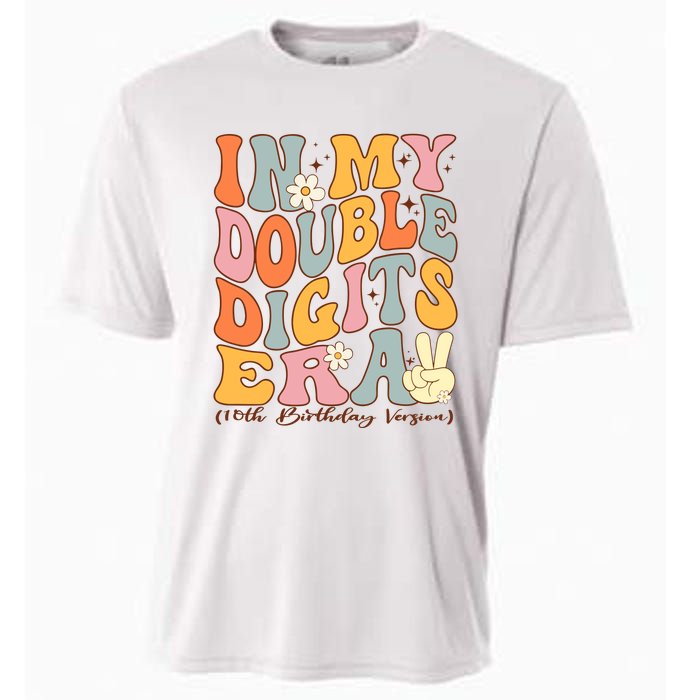 In My Double Digits Era 10th Birthday Groovy Retro Girl Boy Cooling Performance Crew T-Shirt