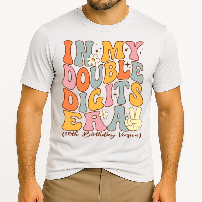 In My Double Digits Era 10th Birthday Groovy Retro Girl Boy Performance Shirt
