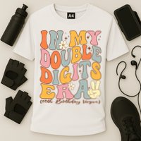 In My Double Digits Era 10th Birthday Groovy Retro Girl Boy Performance Shirt