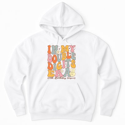 In My Double Digits Era 10th Birthday Groovy Retro Girl Boy Hoodie