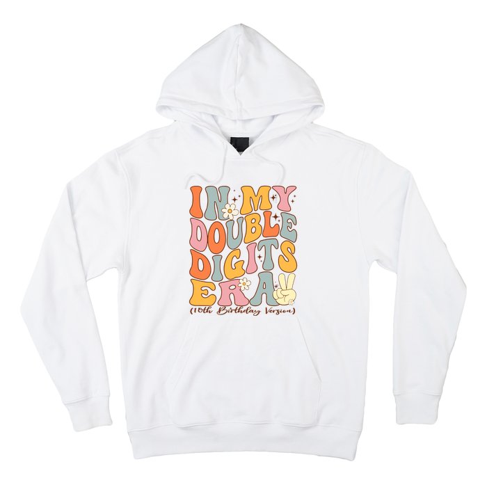 In My Double Digits Era 10th Birthday Groovy Retro Girl Boy Hoodie