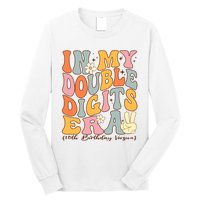 In My Double Digits Era 10th Birthday Groovy Retro Girl Boy Long Sleeve Shirt