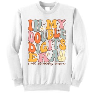 In My Double Digits Era 10th Birthday Groovy Retro Girl Boy Sweatshirt