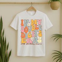 In My Double Digits Era 10th Birthday Groovy Retro Girl Boy T-Shirt