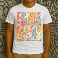 In My Double Digits Era 10th Birthday Groovy Retro Girl Boy T-Shirt