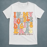 In My Double Digits Era 10th Birthday Groovy Retro Girl Boy T-Shirt