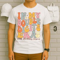 In My Double Digits Era 10th Birthday Groovy Retro Girl Boy T-Shirt
