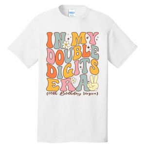 In My Double Digits Era 10th Birthday Groovy Retro Girl Boy Tall T-Shirt