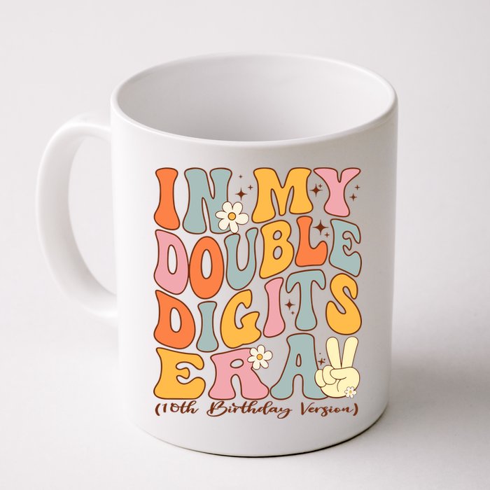 In My Double Digits Era 10th Birthday Groovy Retro Girl Boy Mug