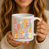 In My Double Digits Era 10th Birthday Groovy Retro Girl Boy Mug