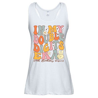 In My Double Digits Era 10th Birthday Groovy Retro Girl Boy Ladies Essential Flowy Tank
