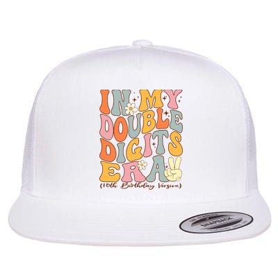 In My Double Digits Era 10th Birthday Groovy Retro Girl Boy Flatbill Hat