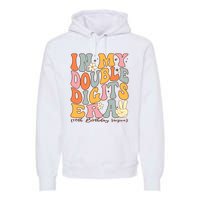 In My Double Digits Era 10th Birthday Groovy Retro Girl Boy Premium Hoodie